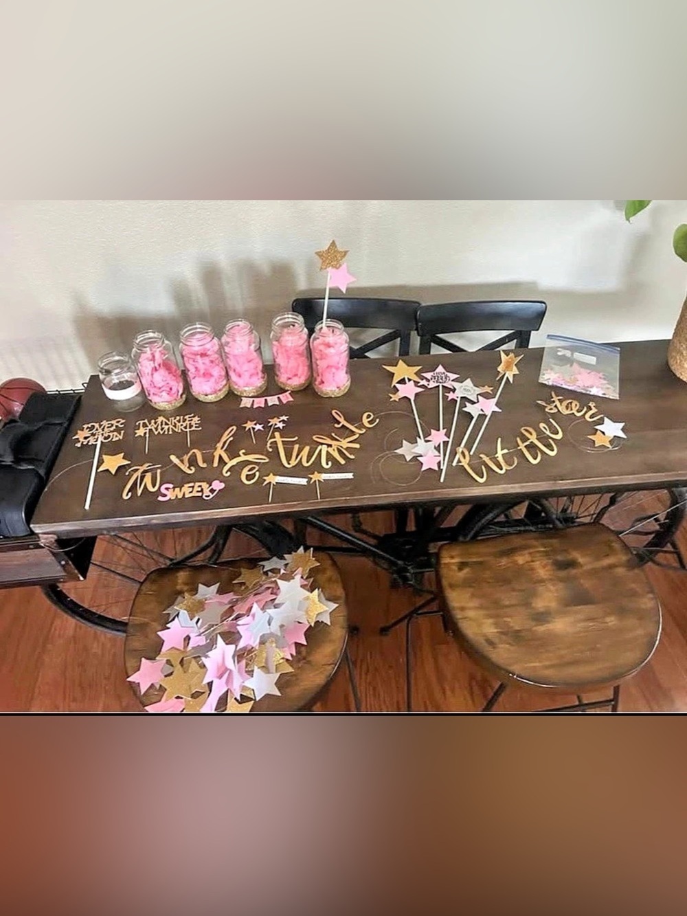 Twinkle twinkle little Star Decorations in Pink & Gold